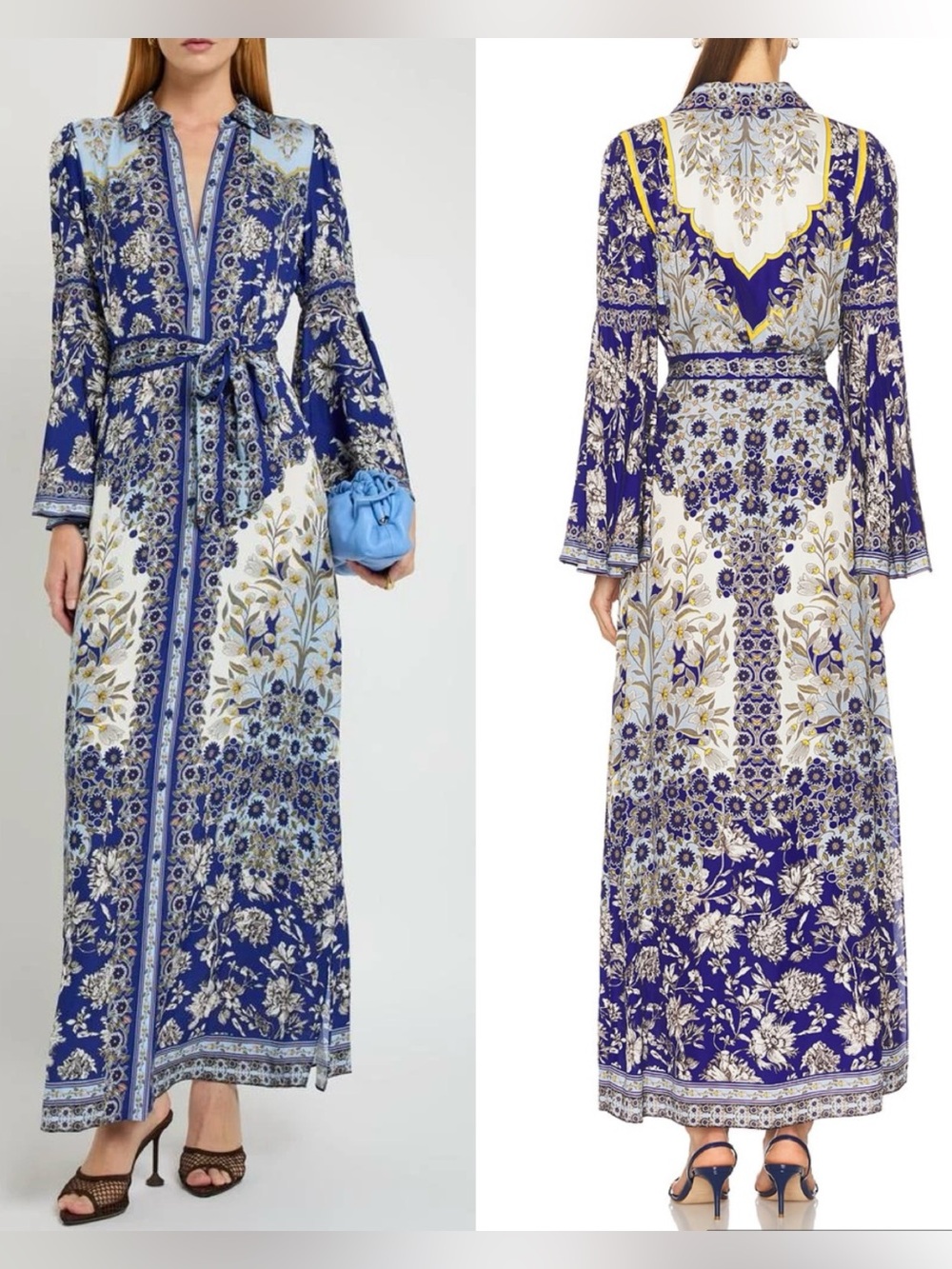 NWT Alice + Olivia Chassidy Bell Sleeve Maxi Dress. Size XS - Picture 5 of 17